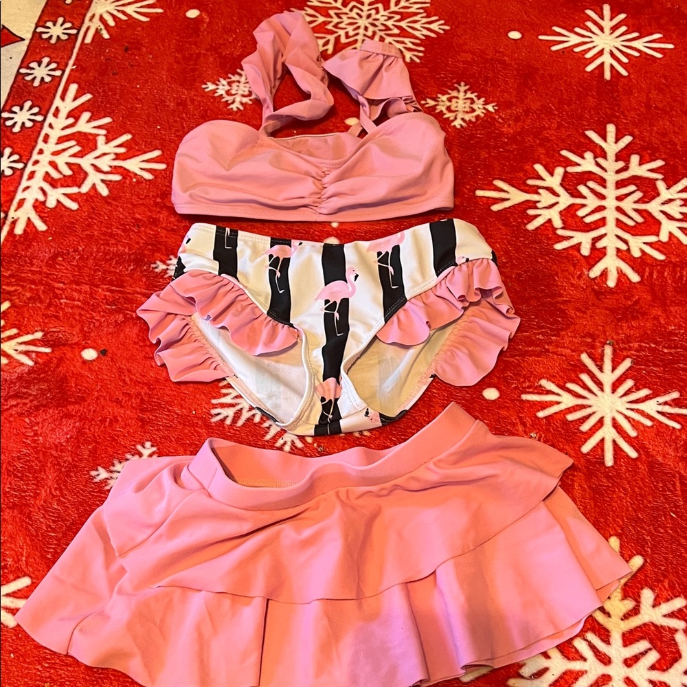 SHEIN Pink Flamingo Swim Set for Kids
